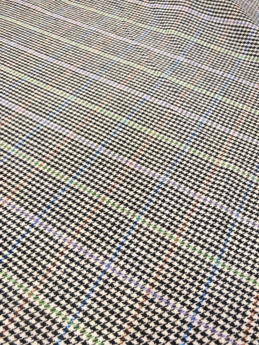 HOUNDSTOOTH CHECK – WOOL MIX FABRIC – 80% POLYESTER / 20% WOOL – 148cm WIDE