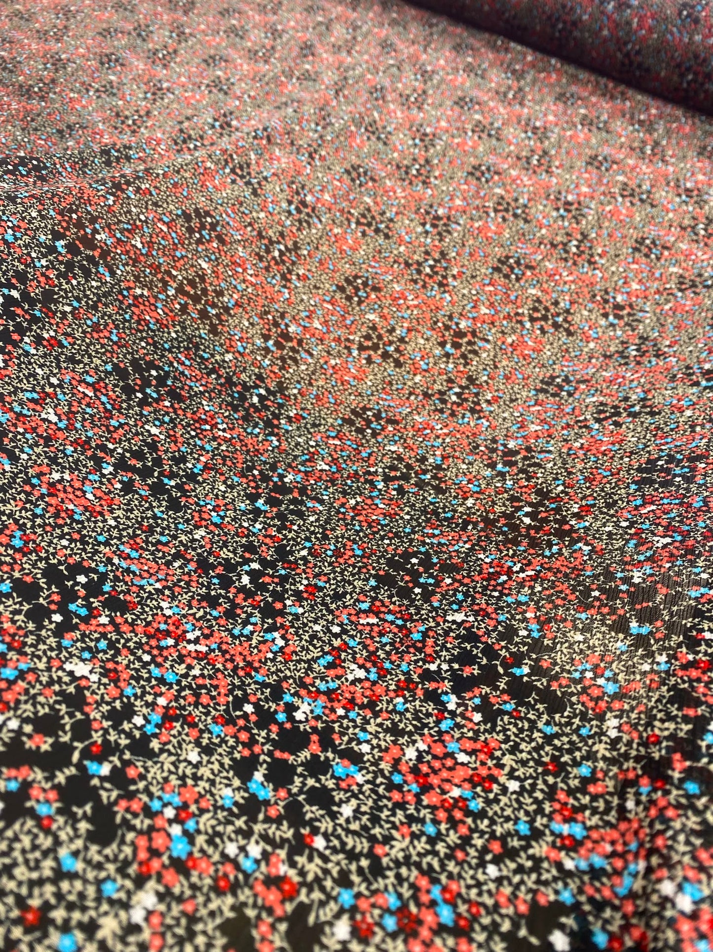 WILDFLOWER WHISPER – PRINTED POLYESTER CHIFFON FABRIC – 150cm WIDE - 3 METRE PIECE