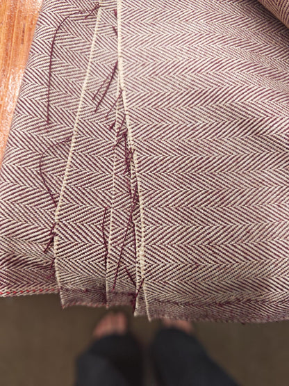 MULBERRY HERRINGBONE – WOOL MIX FABRIC – 155cm WIDE