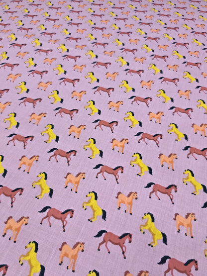 HORSES POLYCOTTON FABRIC – 4 COLOURWAYS – 112–114cm WIDE