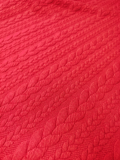 JACQUARD CABLE KNIT – TEXTURED STRETCH KNIT FABRIC – 8 COLOURWAYS – 152–160cm WIDE