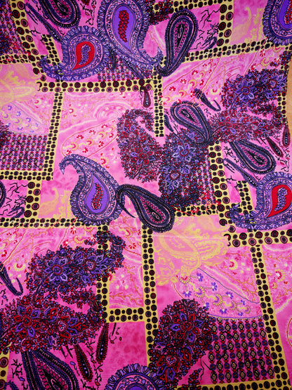 Printed Polyester Crepe – Deconstructed Paisley, 3 Metre Piece (148cm Wide)