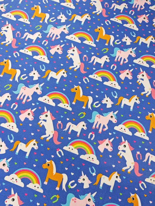 RAINBOW UNICORN – COTTON JERSEY – 95% COTTON 5% ELASTANE – TWO COLOURWAYS