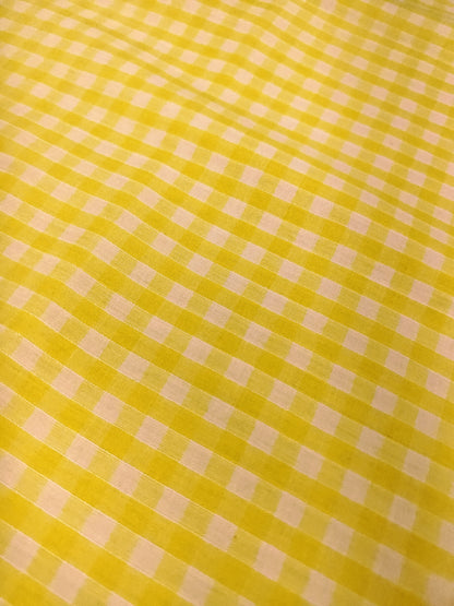 CORDED 1/4 GINGHAM CHECK – 35% COTTON 65% POLYESTER FABRIC – 113cm WIDE (5 COLOURWAYS)