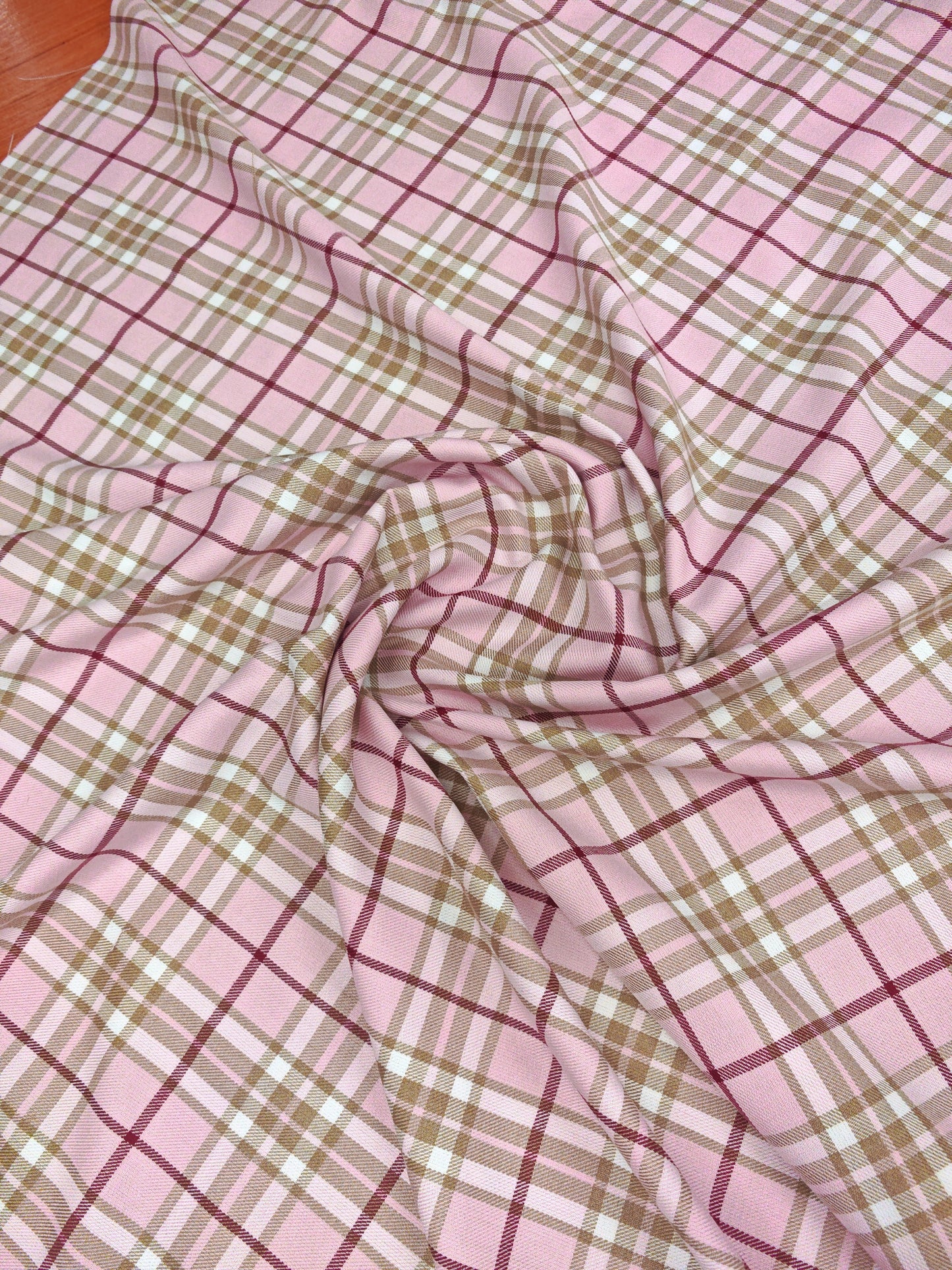 ROSEWOOD TARTAN – POLY VISCOSE FABRIC – 145cm WIDE