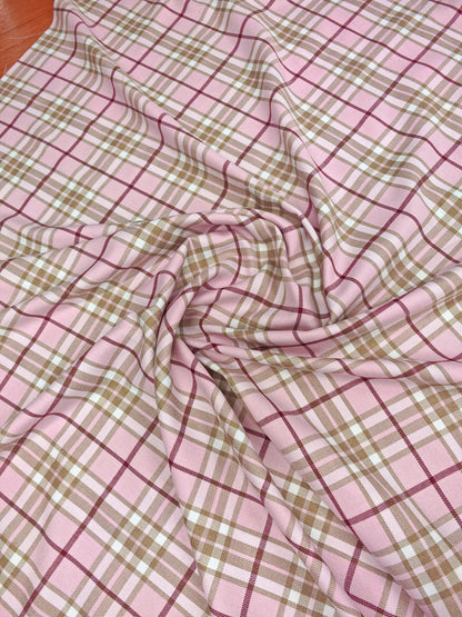 ROSEWOOD TARTAN – POLY VISCOSE FABRIC – 145cm WIDE