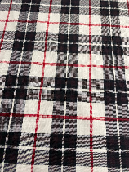 HIGHLAND IVORY CHECK – POLYVISCOSE TARTAN DRESS FABRIC – 143cm WIDE