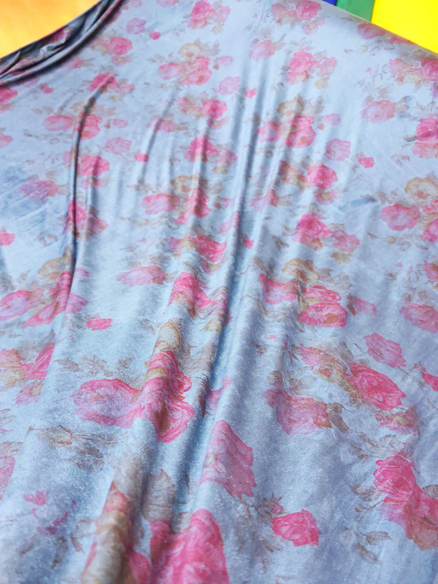 Antique Rose Stretch Velour – Dark Teal – 132cm / 52" – Two-Way Stretch – 3m Piece