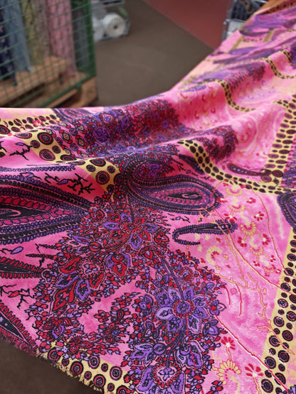 Printed Polyester Crepe – Deconstructed Paisley, 3 Metre Piece (148cm Wide)