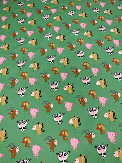 HAPPY FARMYARD FRIENDS – 100% COTTON FABRIC – 147cm WIDE