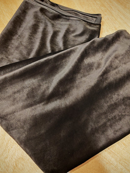 Chocolate Brown 2-Way Stretch Velour - 154cm / 61" Wide - 3m Piece