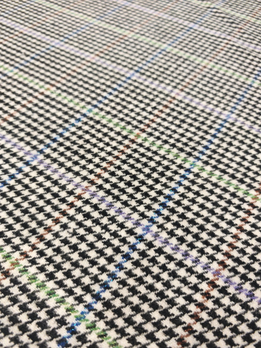 HOUNDSTOOTH CHECK – WOOL MIX FABRIC – 80% POLYESTER / 20% WOOL – 148cm WIDE