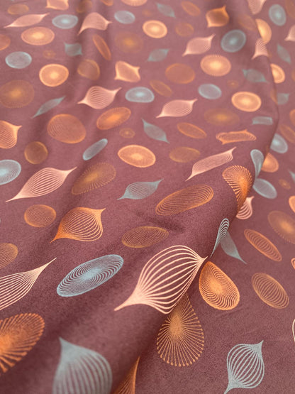 CHRISTMAS BAUBLES – CHOCOLATE GEOMETRIC PRINT – 100% COTTON FABRIC – 146cm WIDE