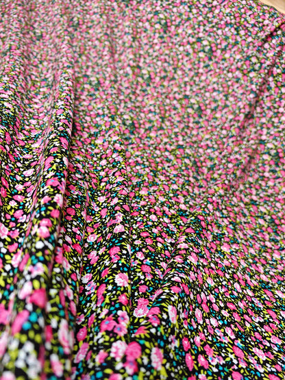 Midnight Meadow Viscose Fabric – 142cm / 56" – 100% Viscose – 3m Piece