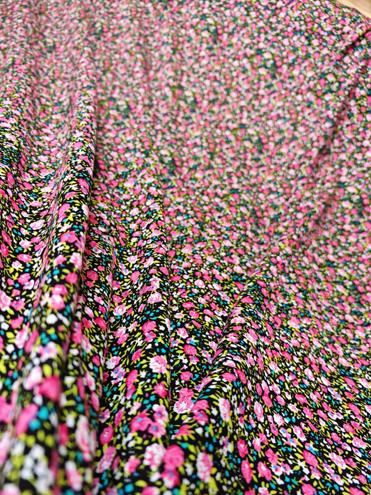 Midnight Meadow Viscose Fabric – 142cm / 56" – 100% Viscose – 3m Piece