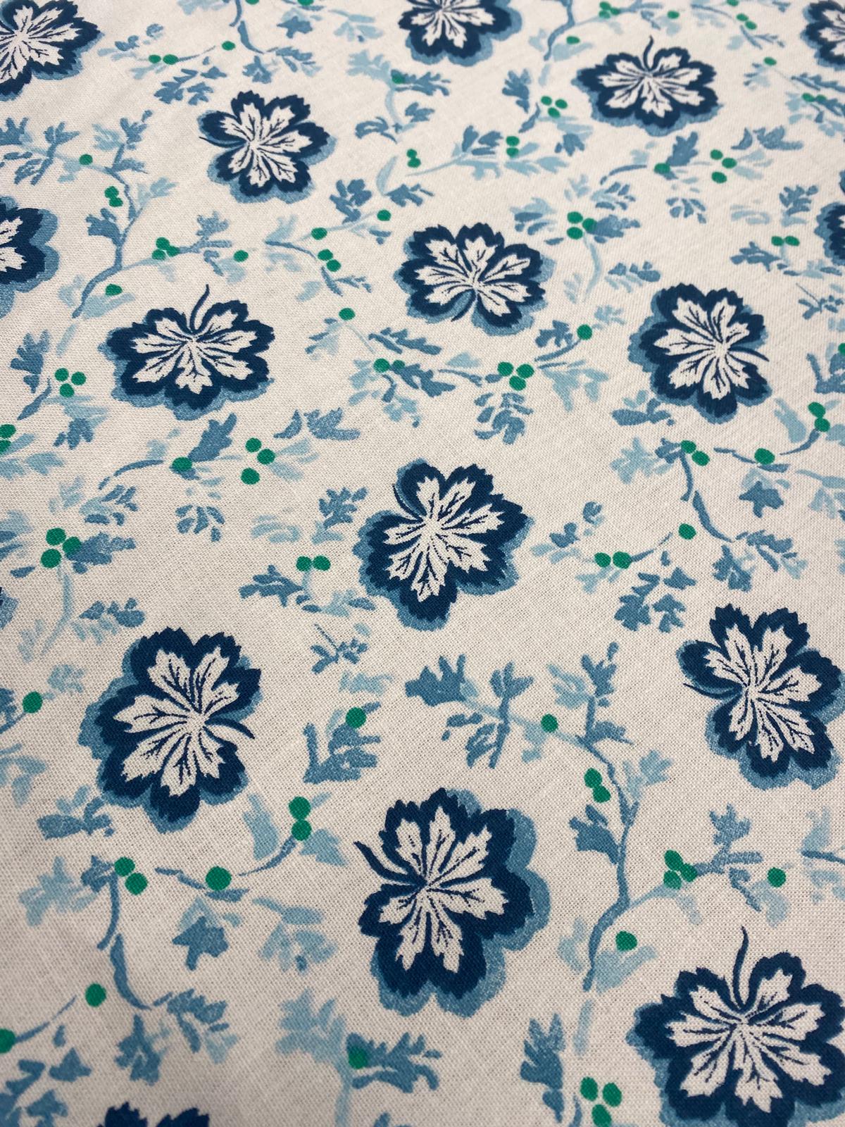 CHAMOMILE AQUA – DESIGNERS GUILD – 100% COTTON FABRIC – 144cm WIDE