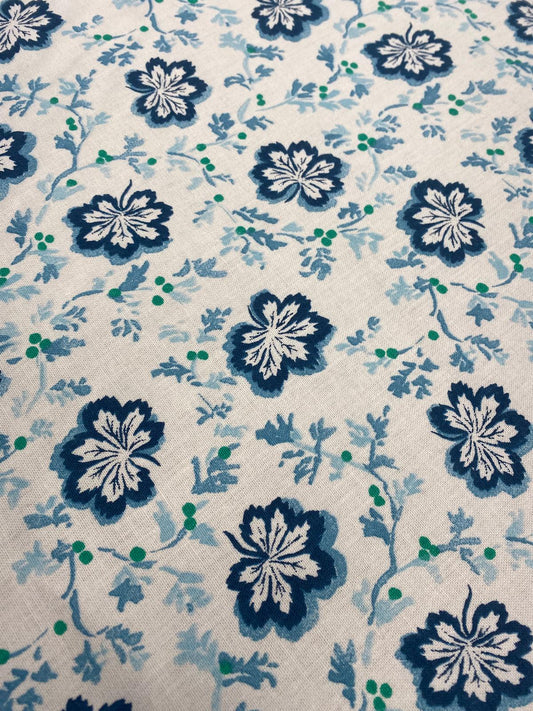 CHAMOMILE AQUA – DESIGNERS GUILD – 100% COTTON FABRIC – 144cm WIDE