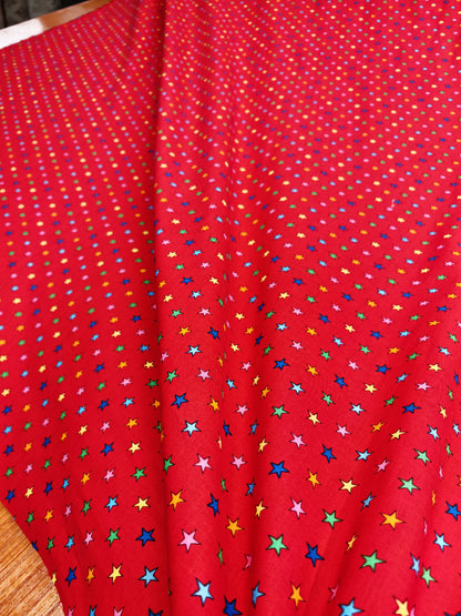 MULTI-COLOURED STARS – 100% COTTON PRINT FABRIC – 142cm WIDE (3 COULORWAYS)