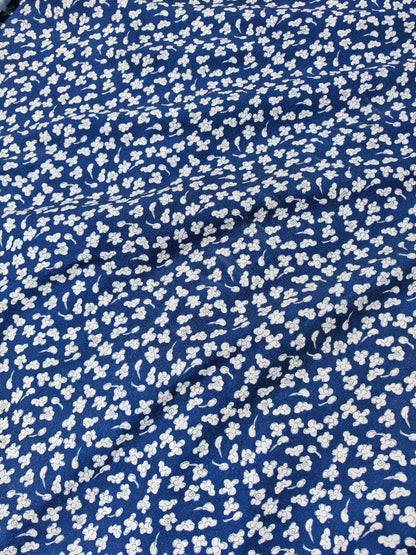 BLUE & WHITE DITSY FLORAL–  ELASTANE JERSEY FABRIC – 143cm WIDE