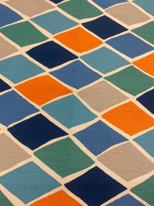 PARK WEST HEAVY COTTON PRINT – GEOMETRIC FURNISHING FABRIC – 100% COTTON (3 COLOURWAYS)