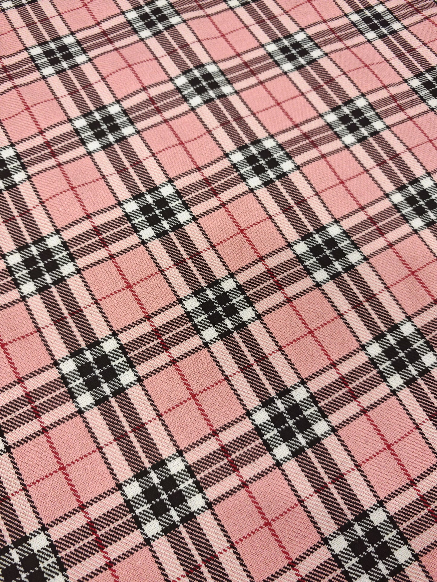 BLUSH KENSINGTON TARTAN – POLYVISCOSE TARTAN FABRIC – 145cm WIDE