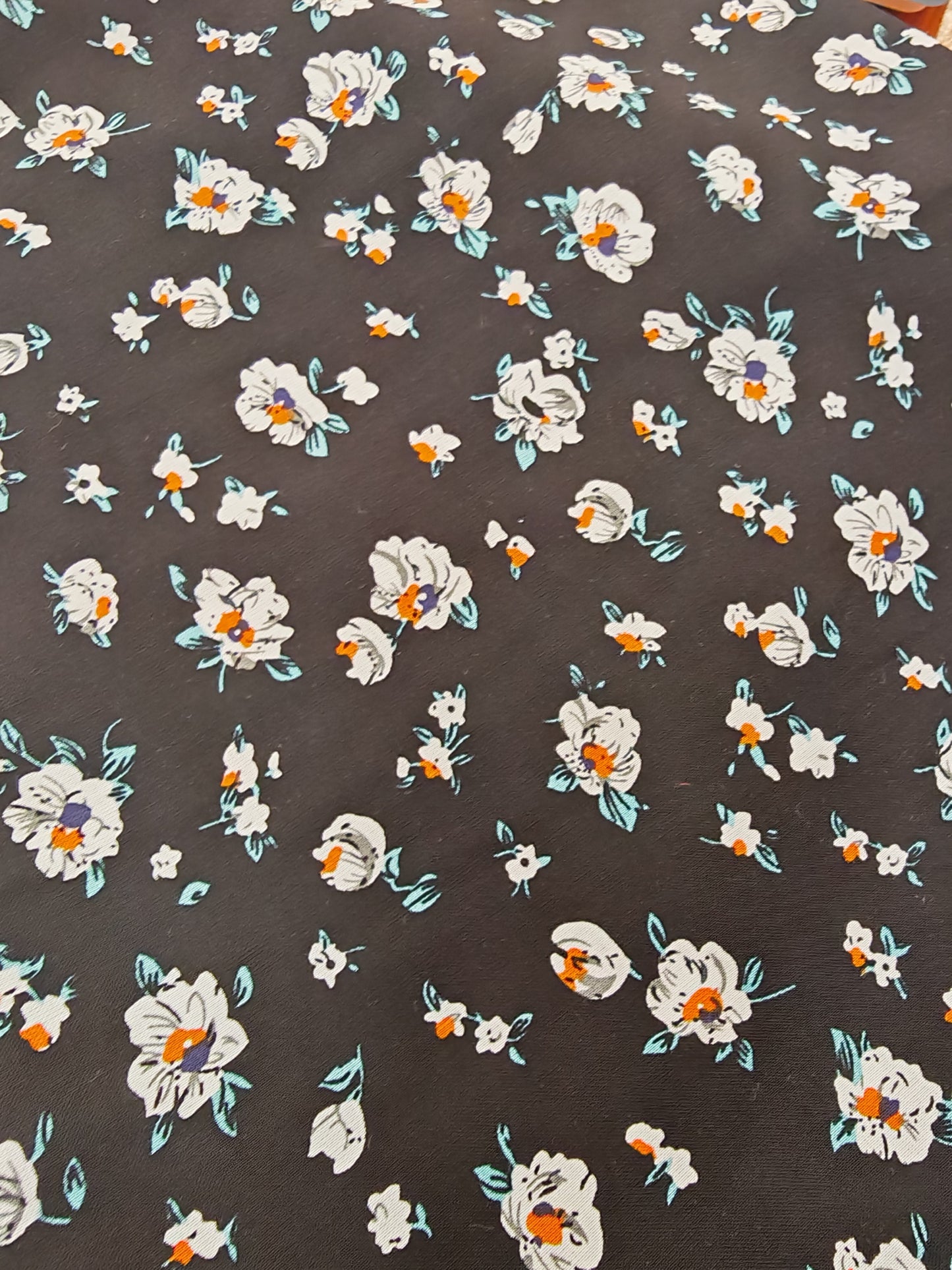 MIDNIGHT BLOSSOM – 100% VISCOSE FLORAL FABRIC – 142cm WIDE