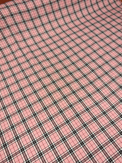 BLUSH KENSINGTON TARTAN – POLYVISCOSE TARTAN FABRIC – 145cm WIDE