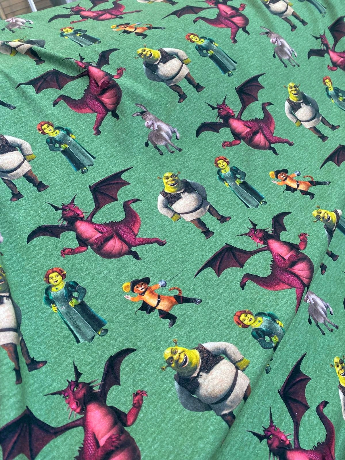 SHREK & FRIENDS – DREAMWORKS CHARACTER COTTON STRETCH JERSEY FABRIC – 140cm WIDE