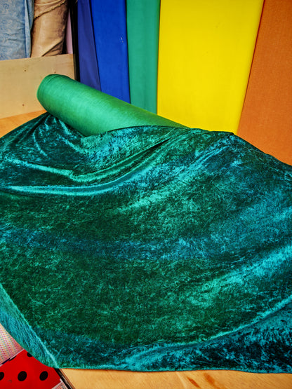 Two-Way Stretch Velour – Green/Turquoise, 3m Pieces (157cm)