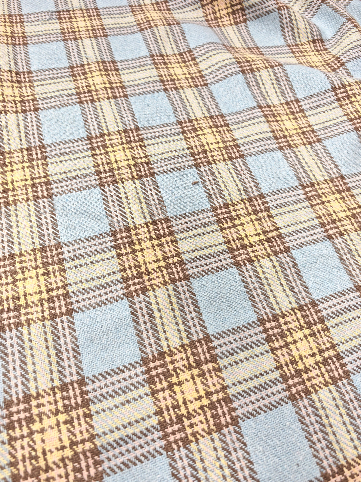 COUNTRYSIDE BLUE – WOOL MIX CHECK FABRIC – 155cm WIDE