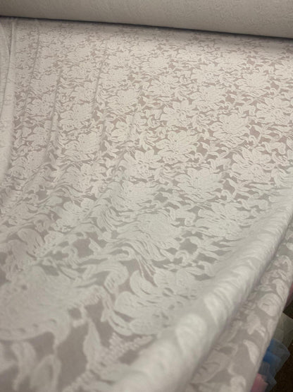 Floral Devoré Style Stretch Fabric – 159cm / 62"