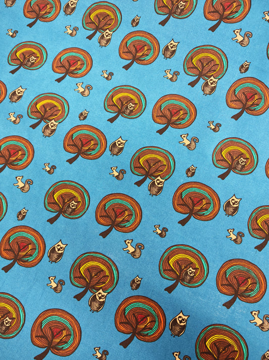 Woodland Owl Cotton Print (3 Colourways) – 141cm / 55.5" – 100% Cotton – 3m Piece