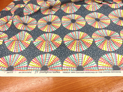 DOTTY – PRESTIGIOUS TEXTILES – HALF PANAMA 100% COTTON FABRIC – 143cm WIDE (2 COLOURWAYS)