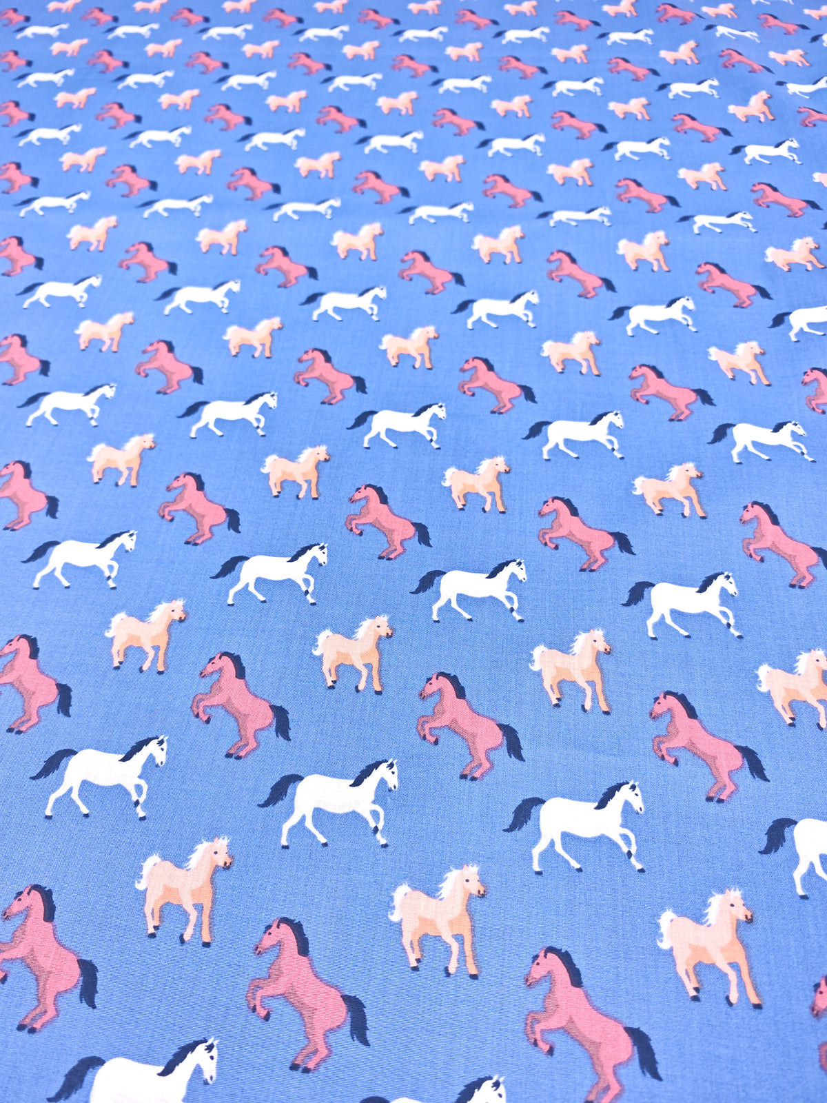 HORSES POLYCOTTON FABRIC – 4 COLOURWAYS – 112–114cm WIDE