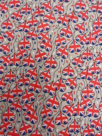Union Jack Balloon Polycotton – 112cm / 44" – Polycotton (3 Colourways)